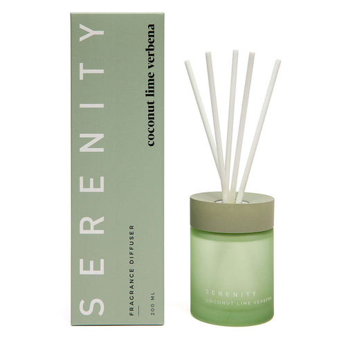 Serenity Coloured Core 200ml Reed Diffuser - Coconut Lime Verbena