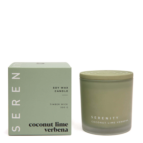 Serenity Coloured Core 300g Soy Wax Scented Candle - Coconut Lime Verbena