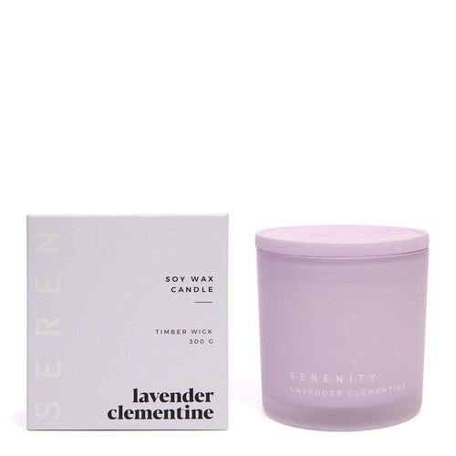 Serenity Coloured Core 300g Soy Wax Scented Candle - Lavender Clementine