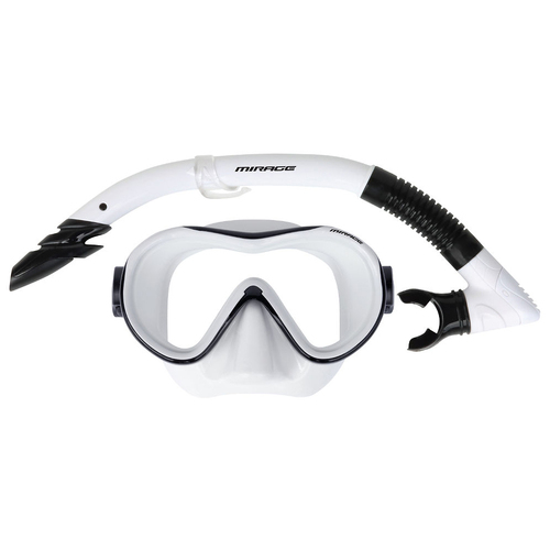 Mirage Phantom Silicone Mask and Snorkel Set Adult White