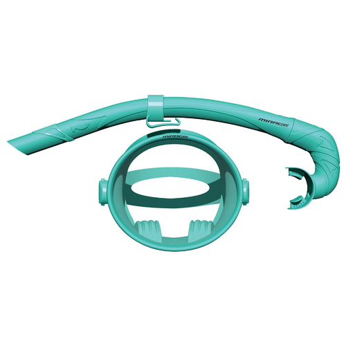 Mirage Oceania Mask and Snorkel Underwater Swimming Set Aqua