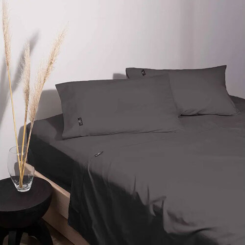 Linea Home King Bed Fitted Sheet Set 1500TC Cotton Rich Fossil