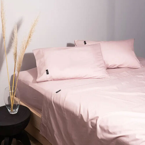 Linea Home King Bed Fitted Sheet Set 1500TC Cotton Rich Rose Water        