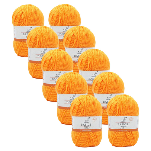 10PK Malli Super Blend Basic 100g Acrylic/Polyester Yarn - Pumpkin Orange