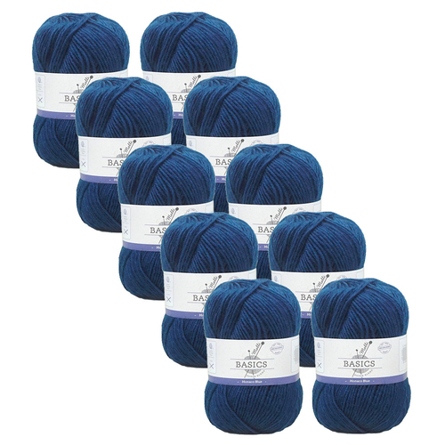 10PK Malli Super Blend Basic 100g Acrylic/Polyester Yarn - Monaco Blue