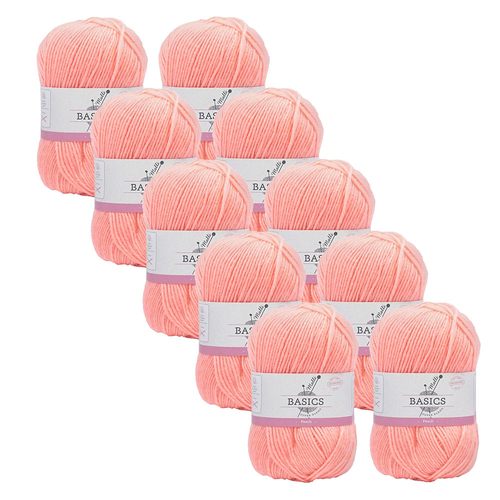 10PK Malli Super Blend Basic 100g Acrylic/Polyester Yarn - Peach