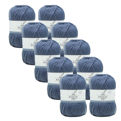 10PK Malli Super Blend Basic 100g Acrylic/Polyester Yarn - Titanium Grey