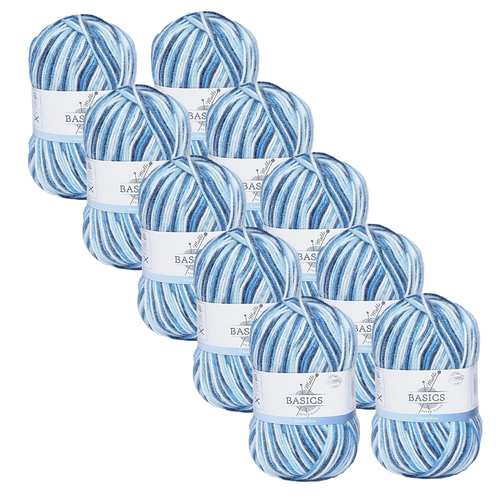 10PK Malli Super Blend Basic Multi 100g Acrylic/Polyester Yarn School Blue