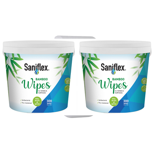 600pc Saniflex Bamboo Surface Wipes Bucket Home cleaning