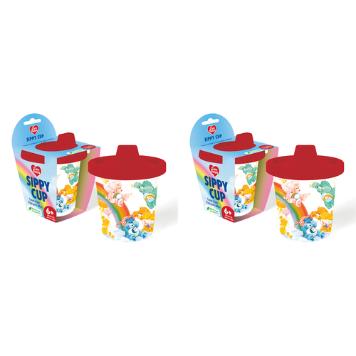 2PK Gamago Care Bears 207ml Sippy Cup Baby/Toddler Drinkware 6m+