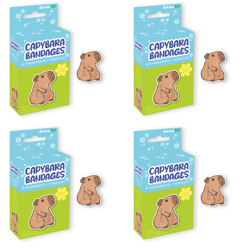 80pc Gamago Capybara Bandages First Aid Bandaid 1.8x1.4in - Brown