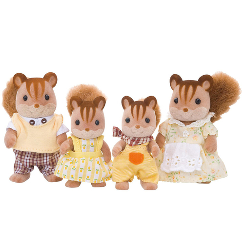 4pc Sylvanian Families Walnut Squirrel Family Kids Miniature Toy 3y+