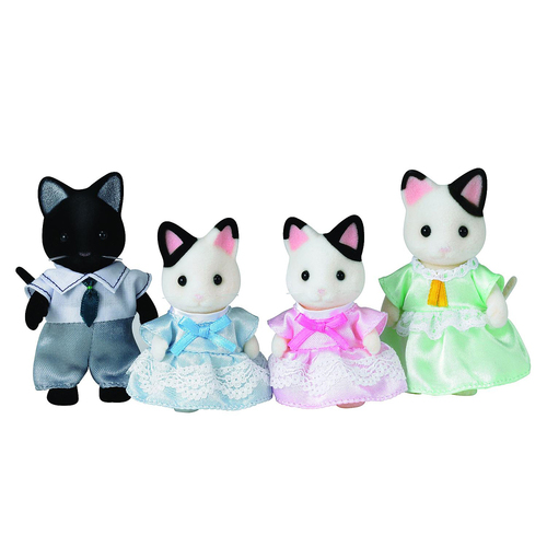 4pc Sylvanian Families Tuxedo Cat Family Kids Miniature Toy 3y+