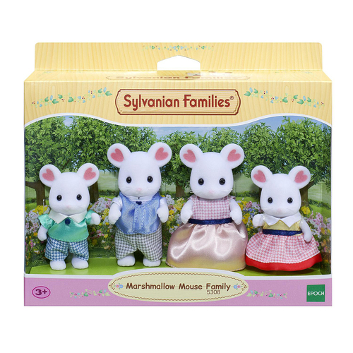 4pc Sylvanian Families Marshmallow Mouse Family Kids Miniature Toy 3y+