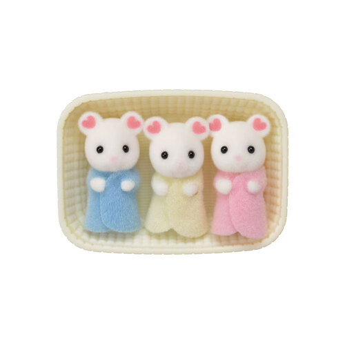 4pc Sylvanian Families Marshmallow Mouse Triplets Kids Miniature Toy 3y+