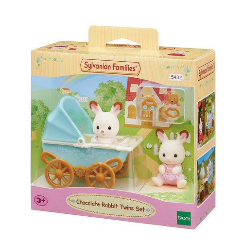 5pc Sylvanian Families Chocolate Rabbit Twins Set Kids Miniature Toy 3y+