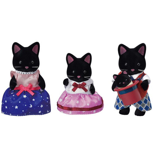 4pc Sylvanian Families Midnight Cat Family Kids Miniature Toy 3y+