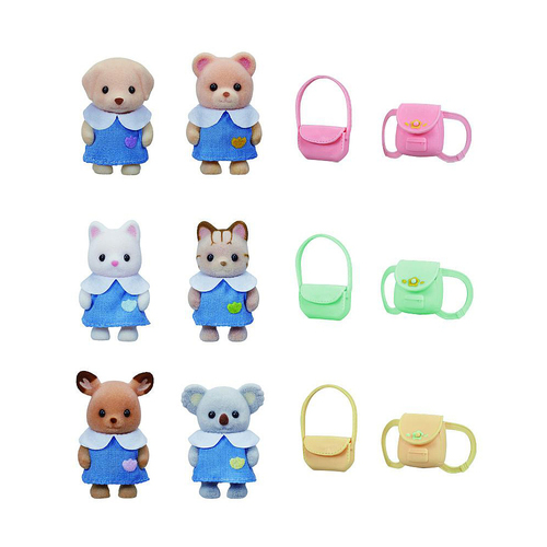 12pc Sylvanian Families Nursery Playmates Dolls & Bags Playset Kids Toy 3+