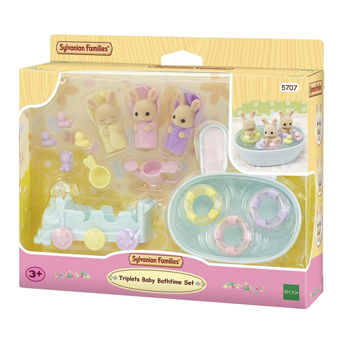 Sylvanian Families Triplets Baby Bathtime Set Kids Playset Toy 3y+