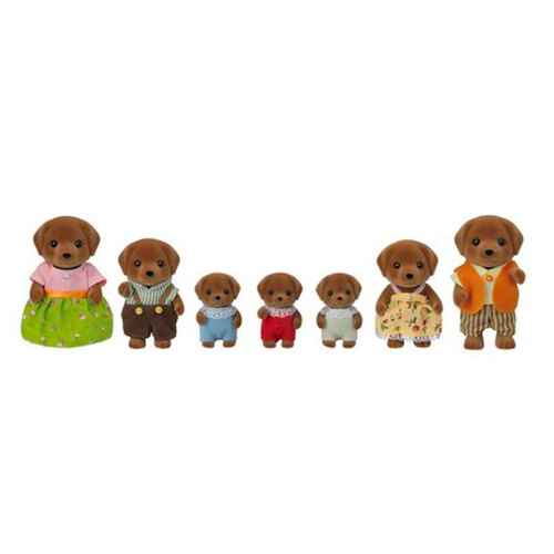 7pc Sylvanian Families Doll Figure Chocolate Labrador Family Toy Set 3+