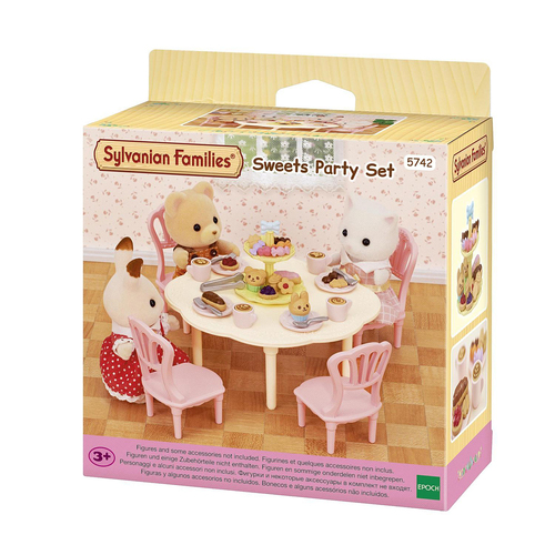 Sylvanian Families Sweets Party Table & Chairs Kids Miniature Toy Set 3+