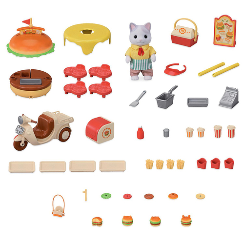 Sylvanian Families Hamburger Stand Pretend Shop Miniature Toy Set 3y+