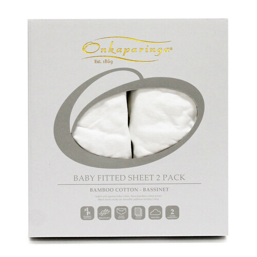 Onkaparinga Baby Cotton Jersey Bassinet Sheet - White