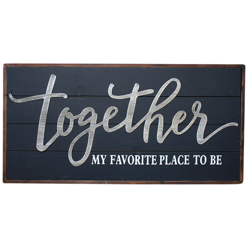 LVD Wood/Metal Sign Together Home/Office Decor Black Large