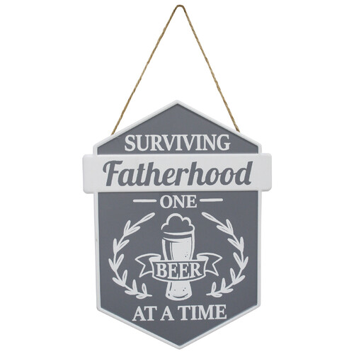 LVD Metal 24cm Fatherhood Sign Wall Hanging Plaque Decor