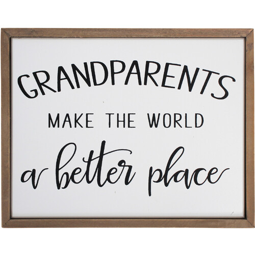 LVD Wood/MDF 23cm Grandparents World Sign Hanging/Desk Plaque Decor