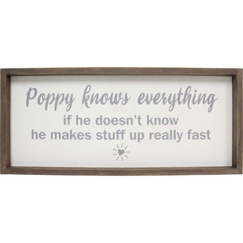 LVD MDF 48cm Poppy Knows Everything Sign Hanging/Desk Plaque