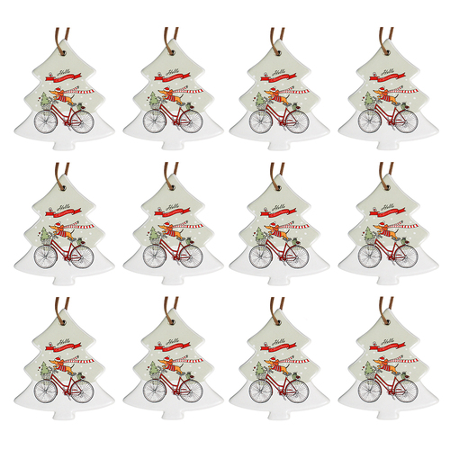 12PK LVD Hanging Tree Christmas Bike Decorative Sculpture Home/Lounge Decor