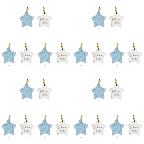 12PK LVD 9x9cm Star Indigenous Home Hanging Christmas Decor - Aqua