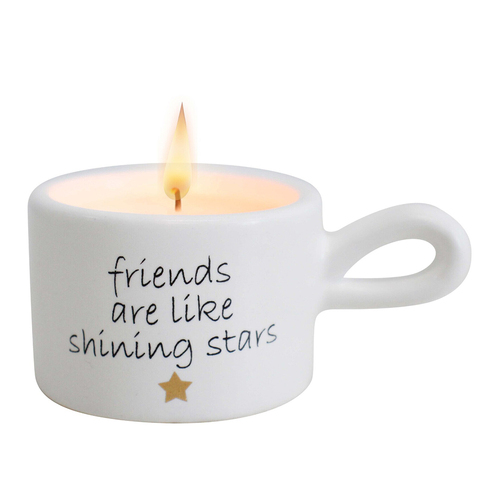 LVD Ceramic Friends Stars 8cm Tealight Candle Holder Decor - White