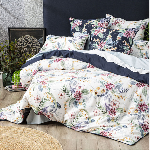 Renee Taylor 300TC Super King Cotton Reversible Quilt Cover Set Veronica