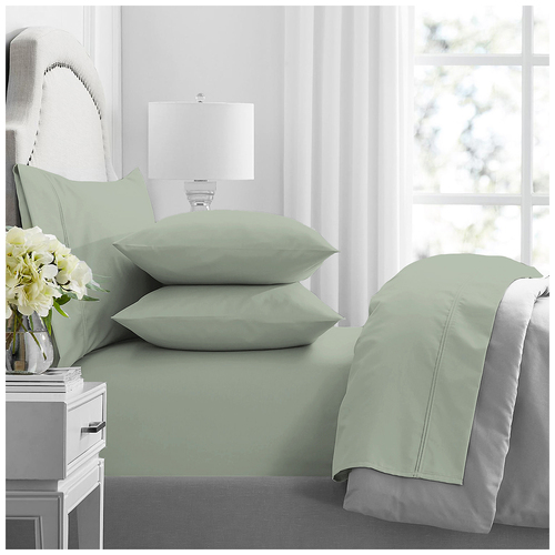 Renee Taylor Premium Mega Queen Fitted Sheet Set 1000 TC Egypt Cotton Sage