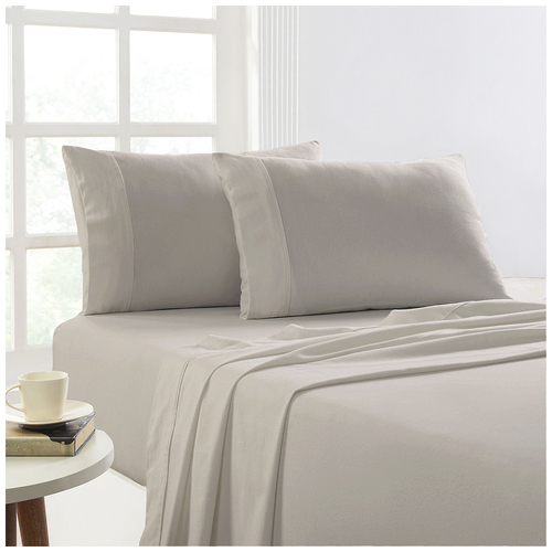 Park Avenue King Single Flannelette Fitted Sheet Set 175GSM EGY Cotton Sand