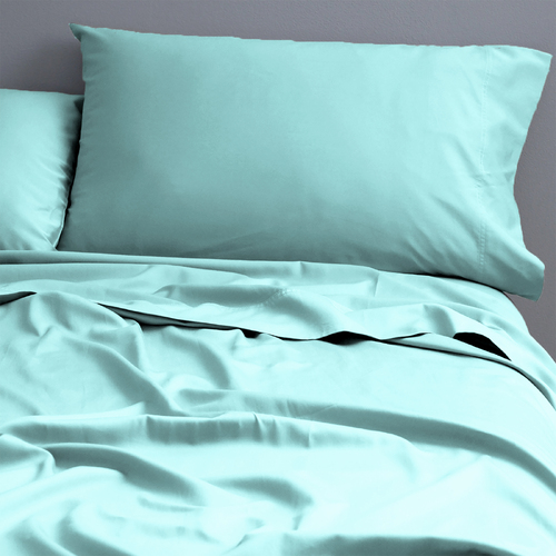 Park Avenue 500TC King Bed Natural Cotton Sheet/Pillowcases Turquoise