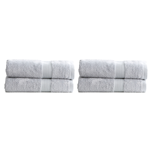 4pc Renee Taylor Stella 650GSM Cotton Bath Sheet Set - Silver