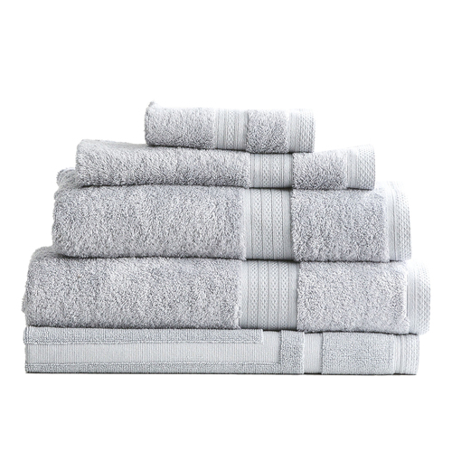 5pc Renee Taylor Stella 650GSM Cotton Bath/Hand Towel Set - Silver