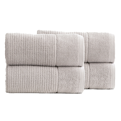 4PK Renee Taylor Cambridge 650GSM Textured 80x160cm Bath Sheet Pumice Stone