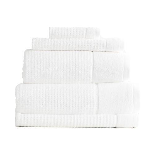 5pc Renee Taylor Cambridge 650GSM Textured Bath/Hand/Face Towel Mat Snow