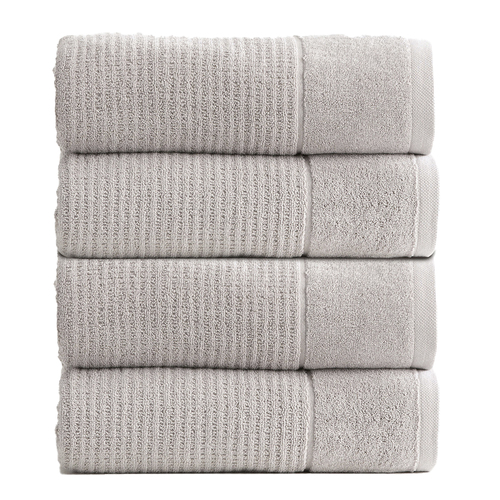 4PK Renee Taylor Cambridge 650GSM Textured 70x140cm Bath Towel Pumice Stone