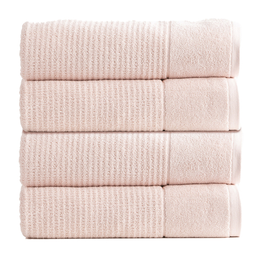 4PK Renee Taylor Cambridge 650GSM Textured 70x140cm Bath Towel - Primrose