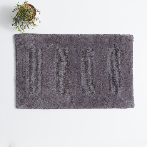 Renee Taylor Retreat 80cm Cotton Bath Mat Reversible Nickel