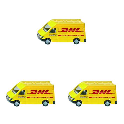 3PK Siku DHL Post Van Diecast 82mm Vehicle Play Toy Yellow 3y+