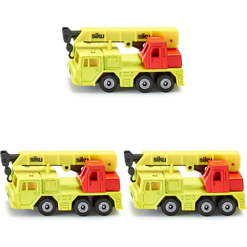 3PK Siku Hydraulic Crane Construction Truck Diecast 76mm Toy 3y+