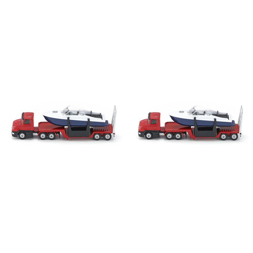 2PK Siku 1613 Low Loader Truck w/ Boat Diecast 158mm Toy 3y+