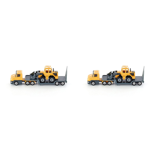 2PK Siku 1616 Low Loader Truck w/ Front Loader Diecast 158mm Toy 3y+