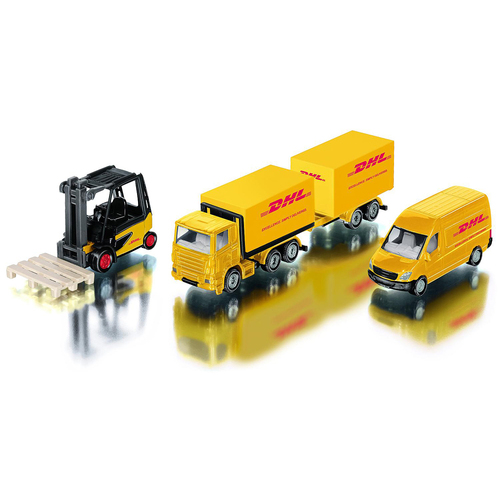 4pc Siku 1:50 Scale 6324 DHL Logistic Vehicle Toy Set 3y+